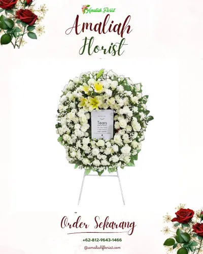 Krans Bunga Duka Cita di Sukaramai Ii